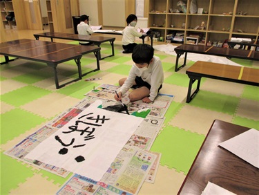 Students creating decorations