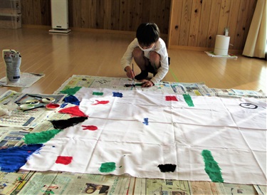 Students creating decorations