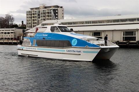 Derwent Ferry operating between Hobart and Bellerive