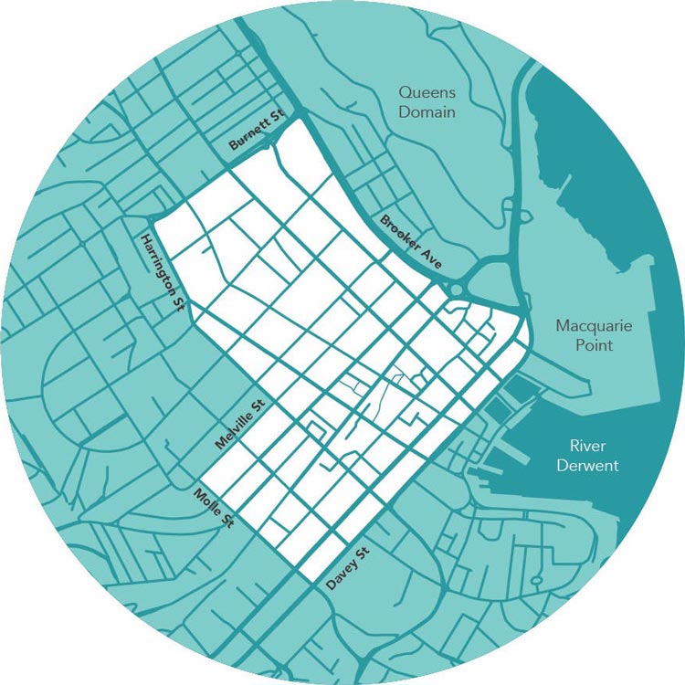 Central Hobart Precincts Plan map