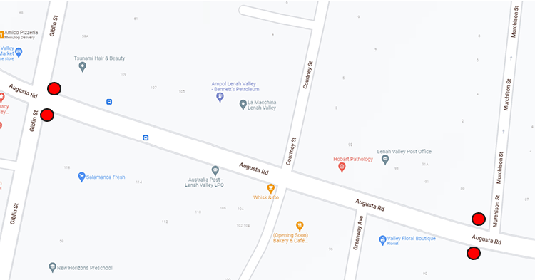 Augusta Road electronic speed signs locations