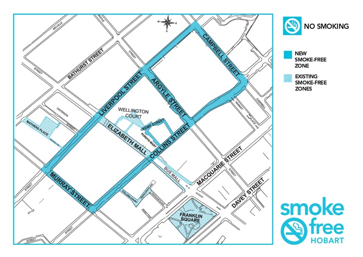 Hobart CBD Smokefree Map