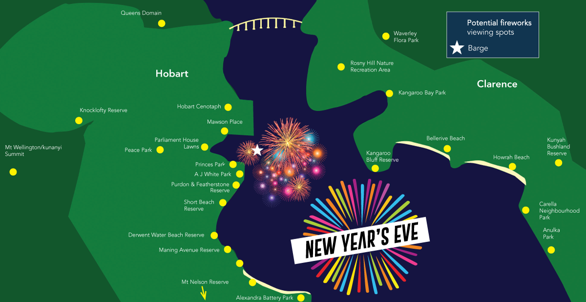 New Year's Eve fireworks viewing locations map