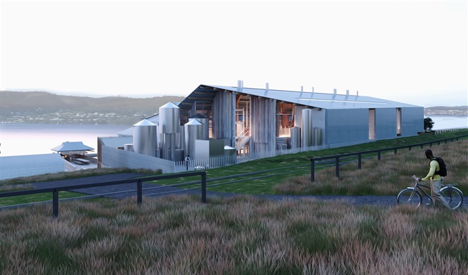 Sullivans Cove Distillery will be located on the Hobart Waterfront, bringing new life to the old HMAS Huon Naval Base (Image: Artist's Impression)