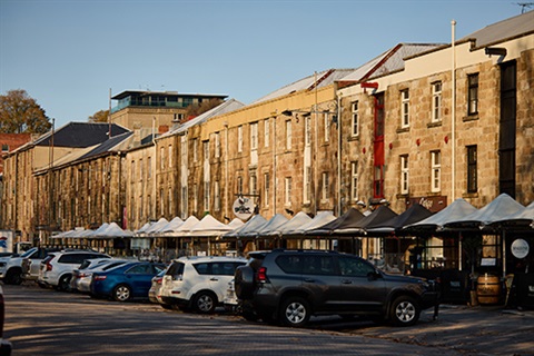 Cars parked in Salamanca Place