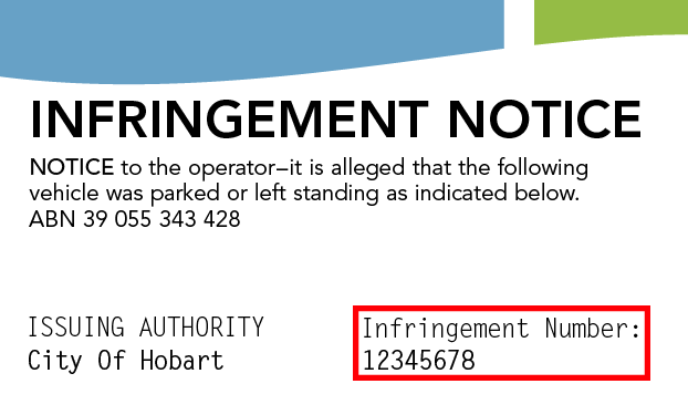 Infringement notice example