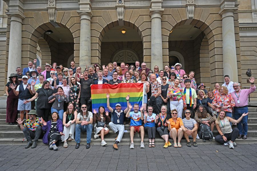 Pride Flag raising at Town Hall 2025