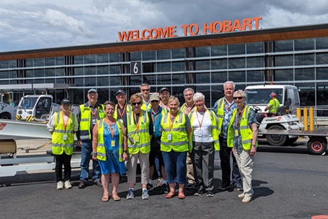 City Weclome volunteers at Hobart International Airport