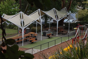 Undercover picnic tables and BBQ