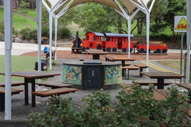 Undercover picnic tables and BBQ