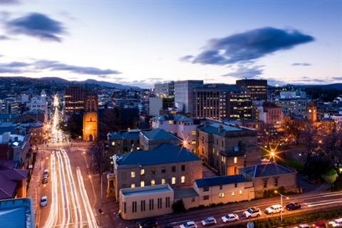 Hobart City at night