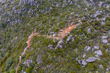 A section of the Zig Zag Track from above