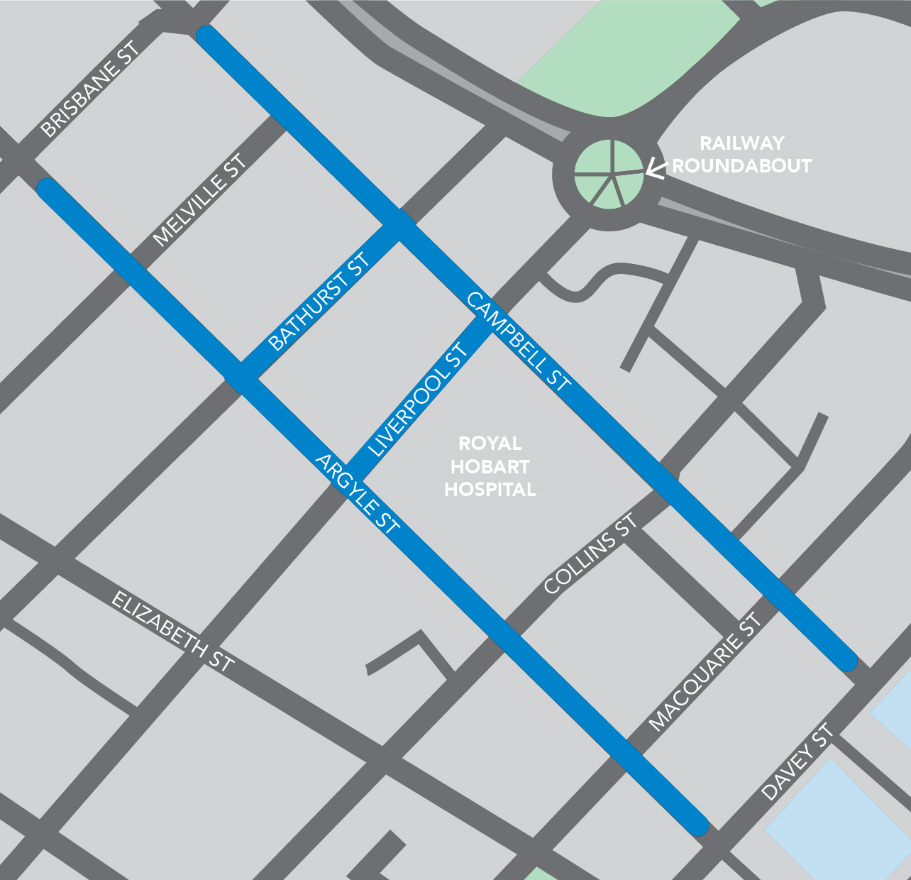 Argyle and Campbell Street bicycle connections map