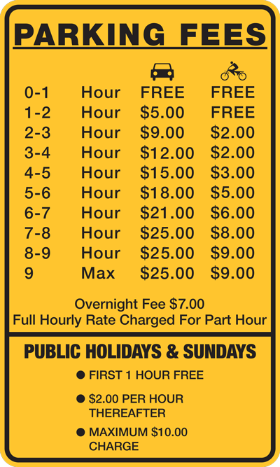 Multi-storey parking fees