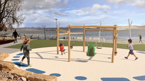 Long Beach Reserve Playground swing set