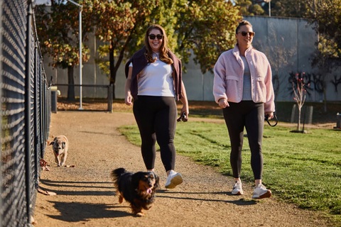 People walking their dog