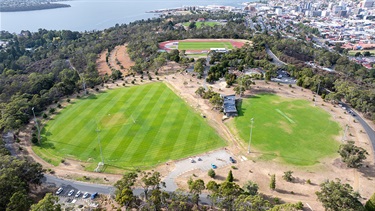Soldiers Memorial Oval (left) and Domain Crossroads Oval (right)