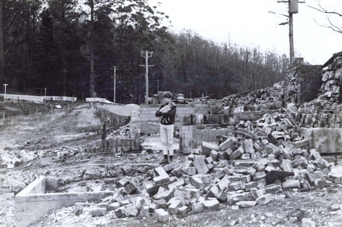Aftermath of 1967 bushfires in Fern Tree