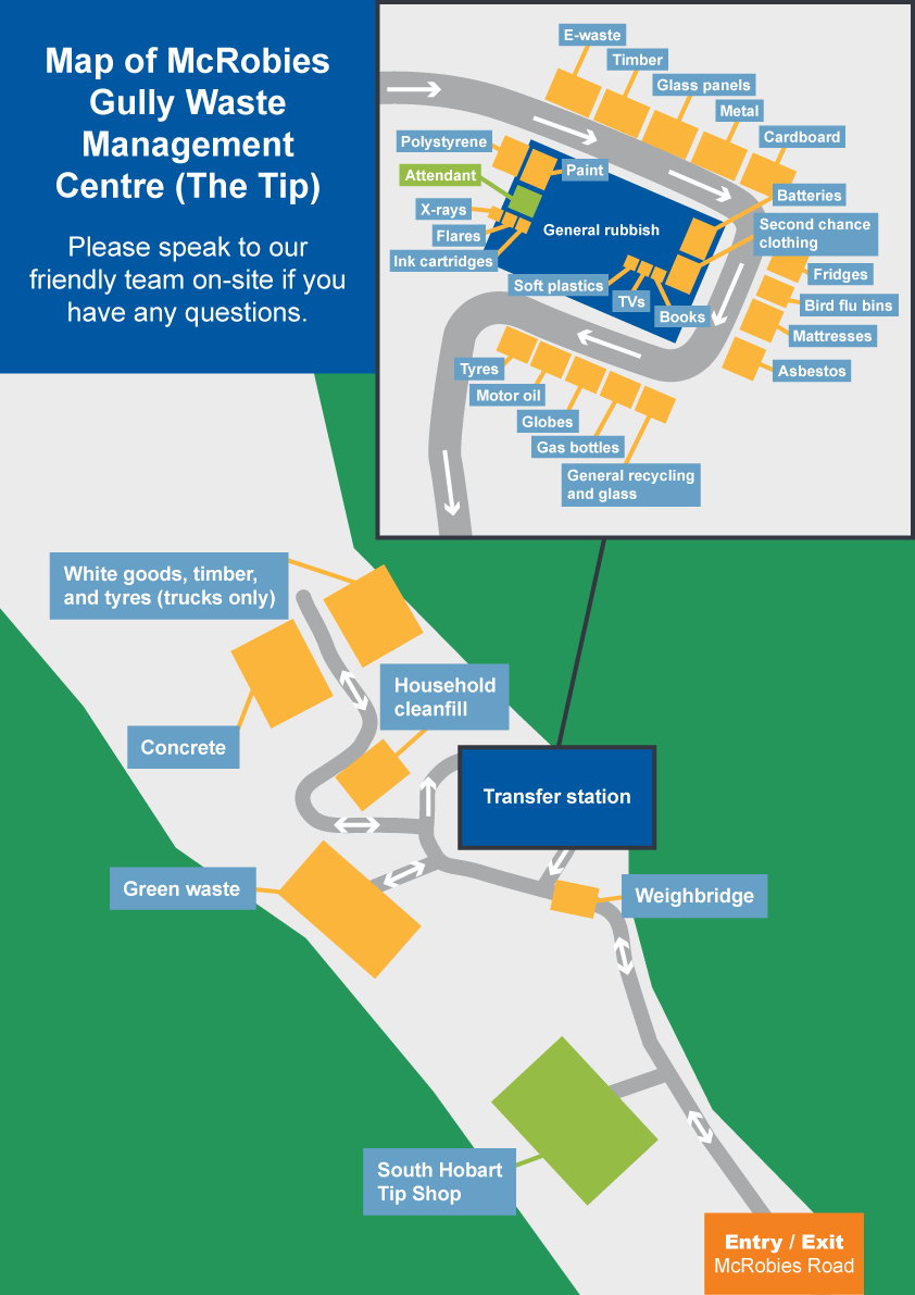 Map of McRobies Gully Waste Management Centre (The Tip)
