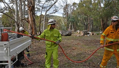 Bushfire training-2020 September-fire hoses in truck